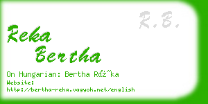 reka bertha business card